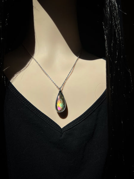 Rainbow labradorite necklace