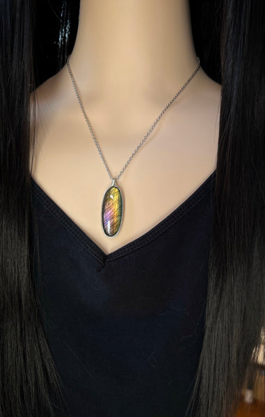 Rainbow labradorite necklace