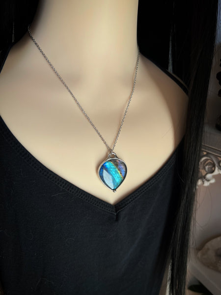 Rainbow labradorite necklace