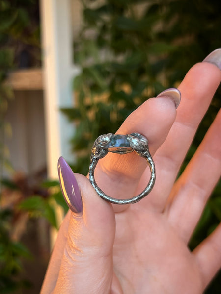Moss agate ring