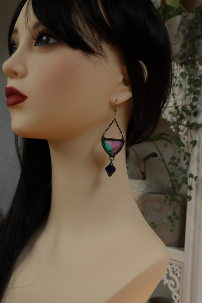 Stained glass earrings - triangle
