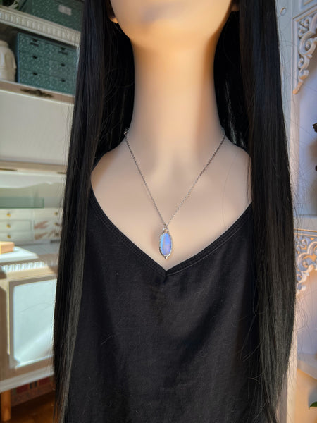 Moonstone necklace two-sided