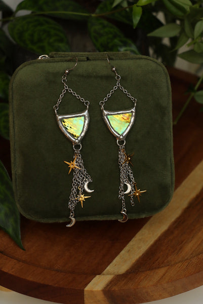 Stained glass earrings - triangle