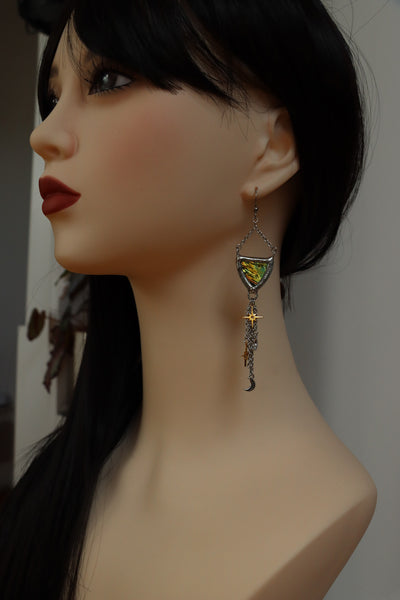 Stained glass earrings - triangle