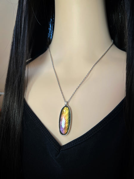 Rainbow labradorite necklace