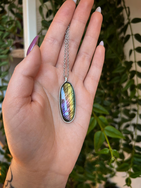 Rainbow labradorite necklace
