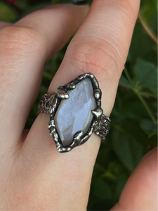 Peach moonstone ring 7.5