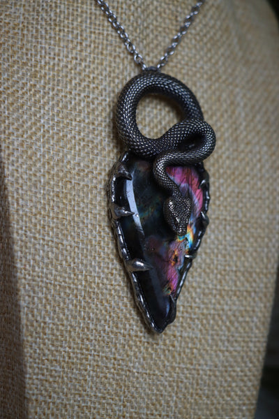 "Lana" labradorite snake necklace