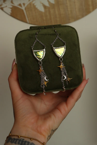 Stained glass earrings - triangle
