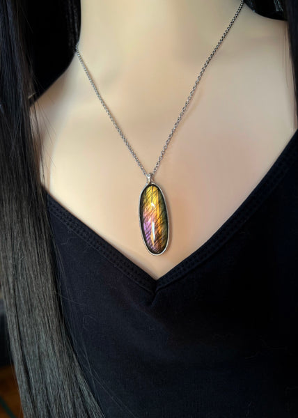 Rainbow labradorite necklace