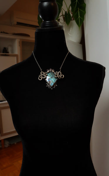 "The serpent queen" labradorite snake necklace