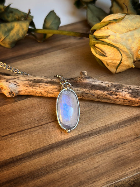 Moonstone necklace two-sided