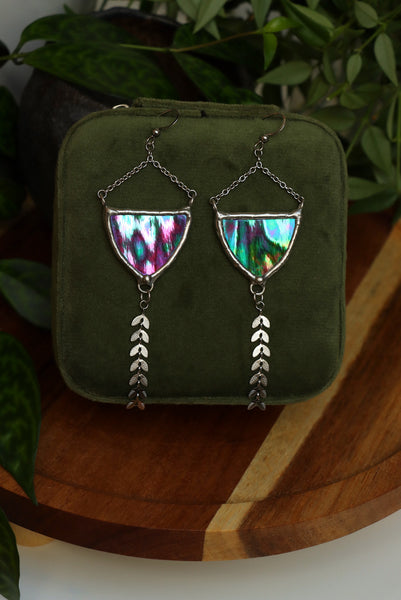 Stained glass earrings - triangle