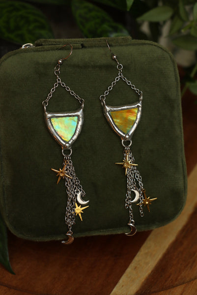 Stained glass earrings - triangle