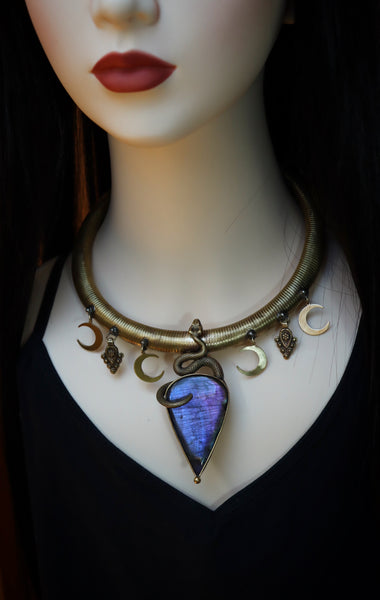 "Nahema" brass serpent choker