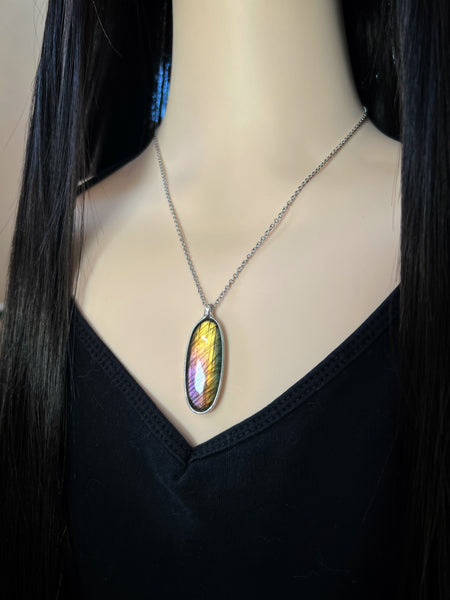 Rainbow labradorite necklace