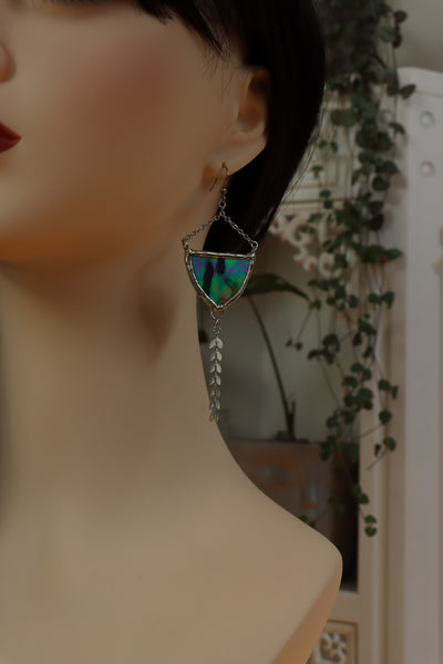 Stained glass earrings - triangle