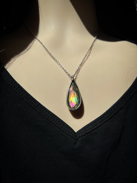 Rainbow labradorite necklace