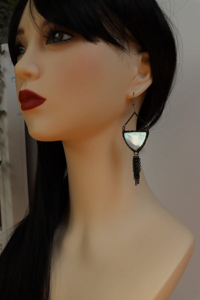 Stained glass earrings - triangle