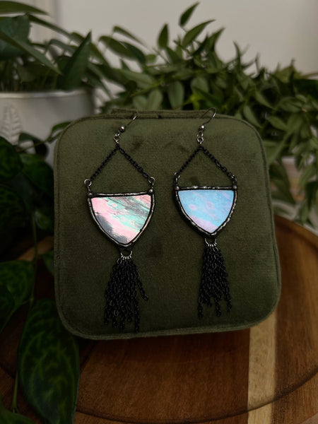 Stained glass earrings - triangle