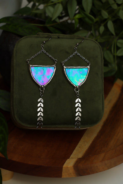 Stained glass earrings - triangle