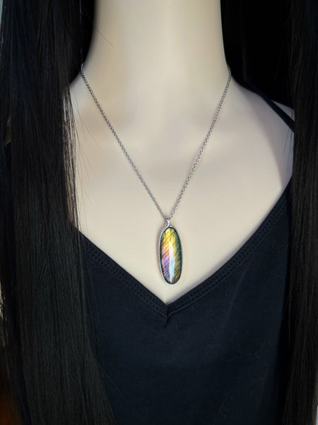 Rainbow labradorite necklace