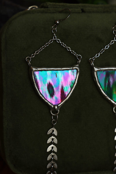 Stained glass earrings - triangle