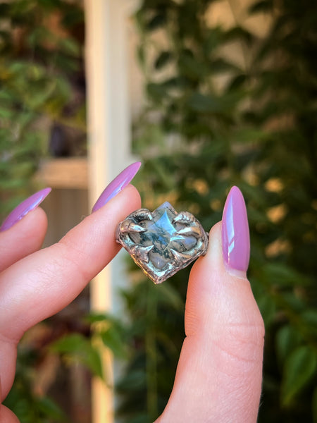 Moss agate ring