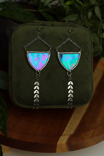 Stained glass earrings - triangle