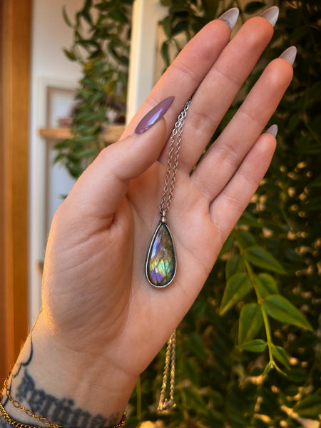 Rainbow labradorite necklace