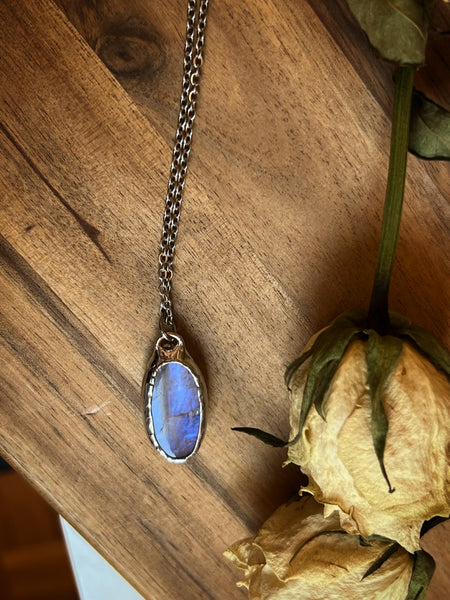 Moonstone necklace two-sided