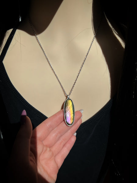 Rainbow labradorite necklace