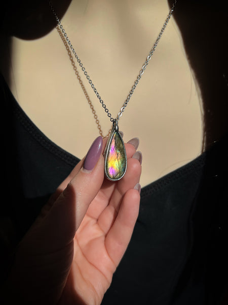 Rainbow labradorite necklace