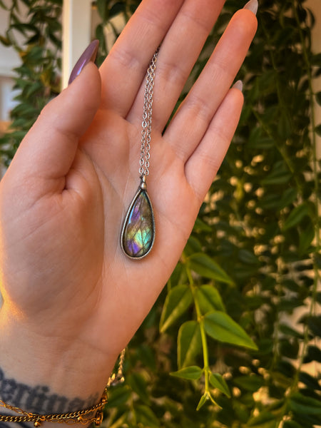 Rainbow labradorite necklace