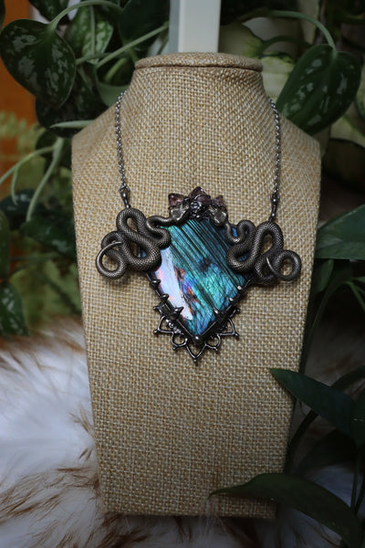 "The serpent queen" labradorite snake necklace