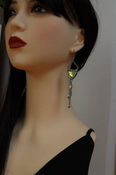 Stained glass earrings - triangle