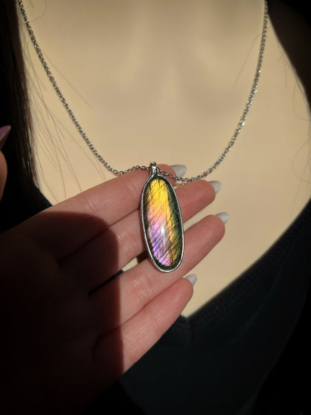 Rainbow labradorite necklace