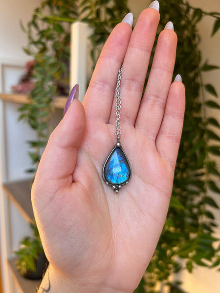 Blue labradorite necklace