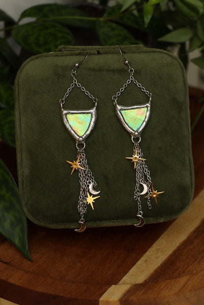 Stained glass earrings - triangle