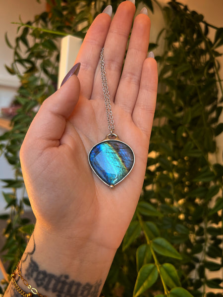Rainbow labradorite necklace