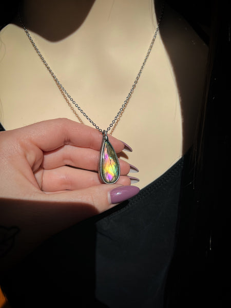 Rainbow labradorite necklace