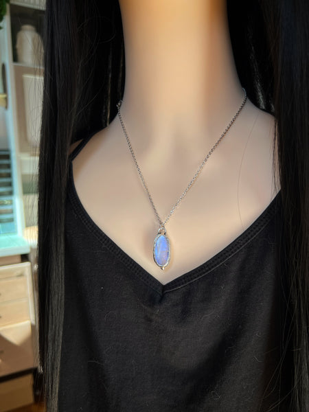 Moonstone necklace two-sided
