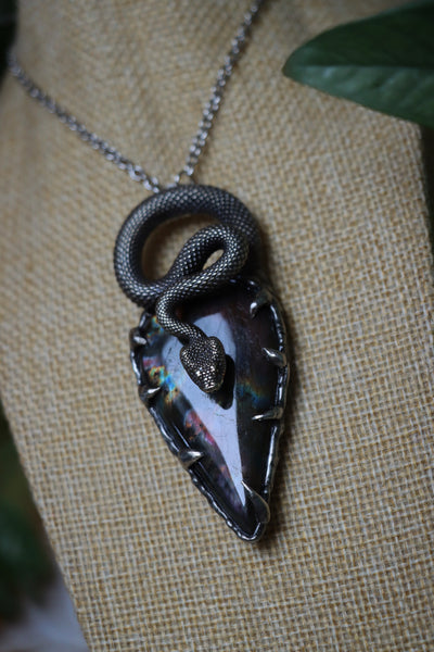 "Lana" labradorite snake necklace