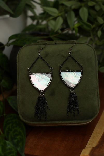 Stained glass earrings - triangle