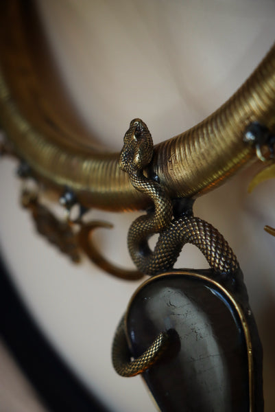 "Nahema" brass serpent choker