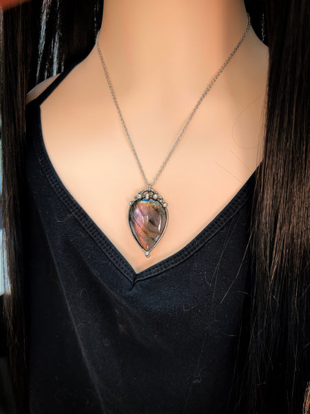 Purple labradorite necklace