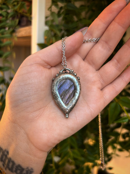 Purple labradorite necklace