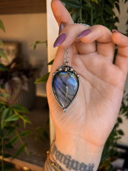 Purple labradorite necklace