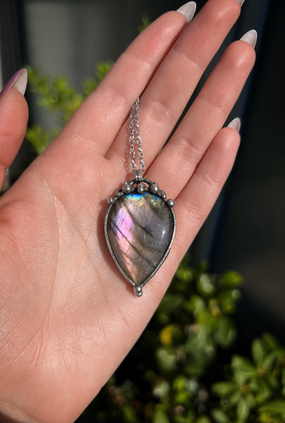 Purple labradorite necklace