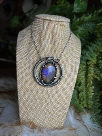 Ouroboros purple labradorite necklace #3